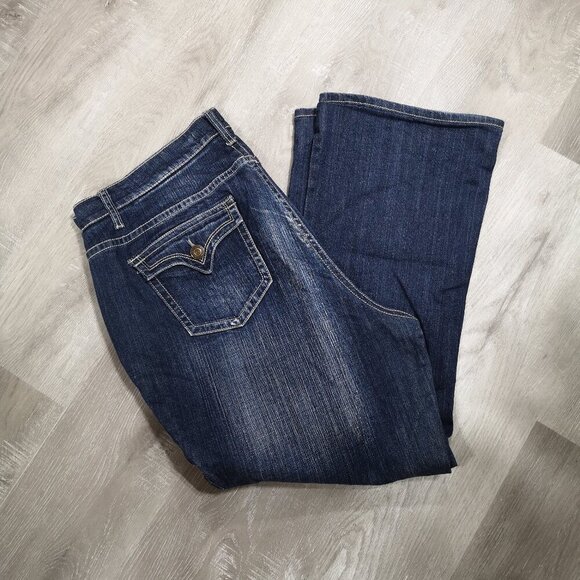 Zana Di Fashion Bug Ladies Size 22 Dark Wash Straight Leg Blue Jeans - Picture 8 of 12